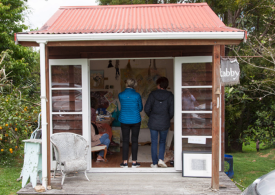 very small artist studio seen from the otuside front